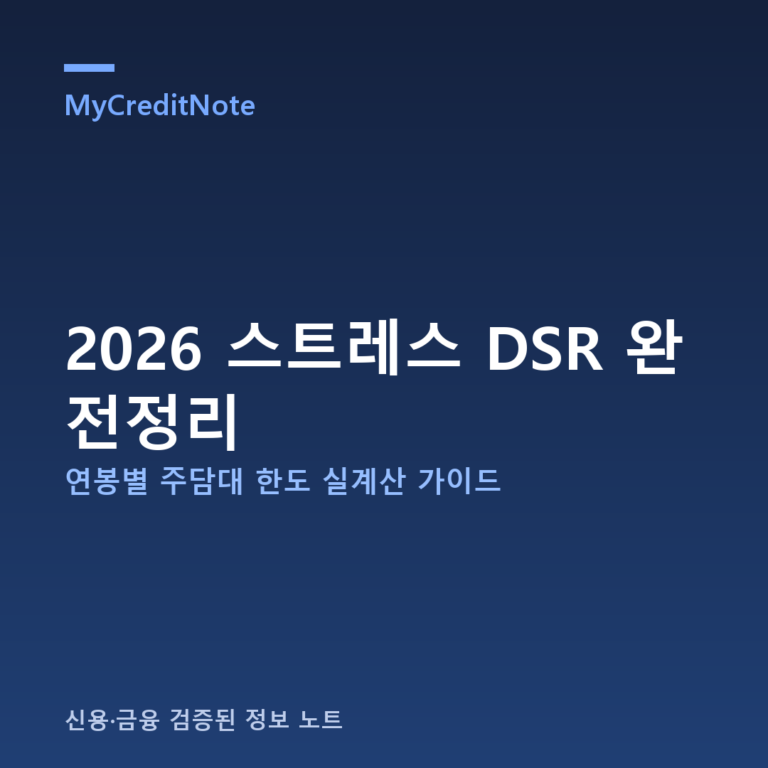 2026 스트레스 DSR 완전정리: 연봉별 주담대 한도 실계산 가이드